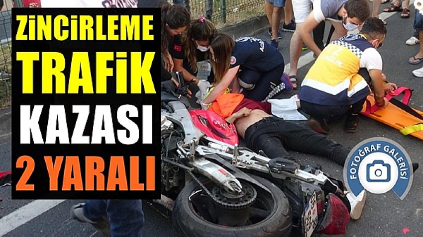 Zonguldak`ta zincirleme trafik kazası 2 yaralı